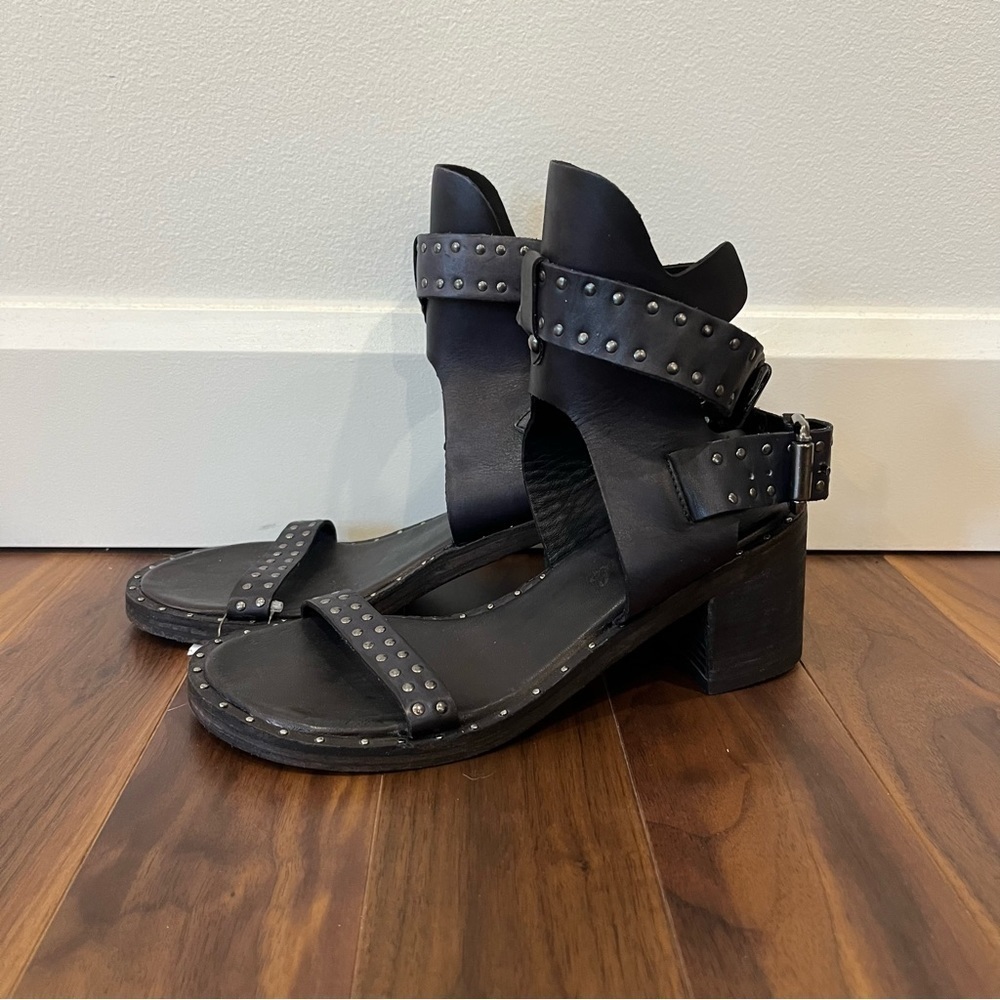 NWOT Free People Happiness Studded Leather Gladiator Style Block Heel Sandals